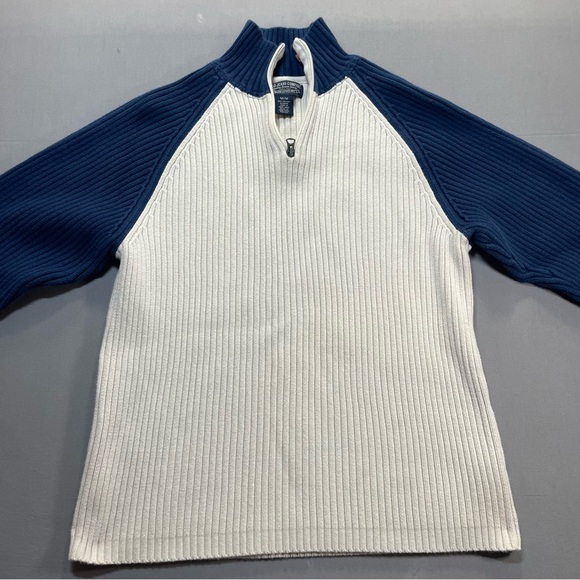 Vintage Polo Jeans Co Ralph Lauren Quarter Zip Ribbed Knit Sweater - Mens Medium - Picture 6 of 12